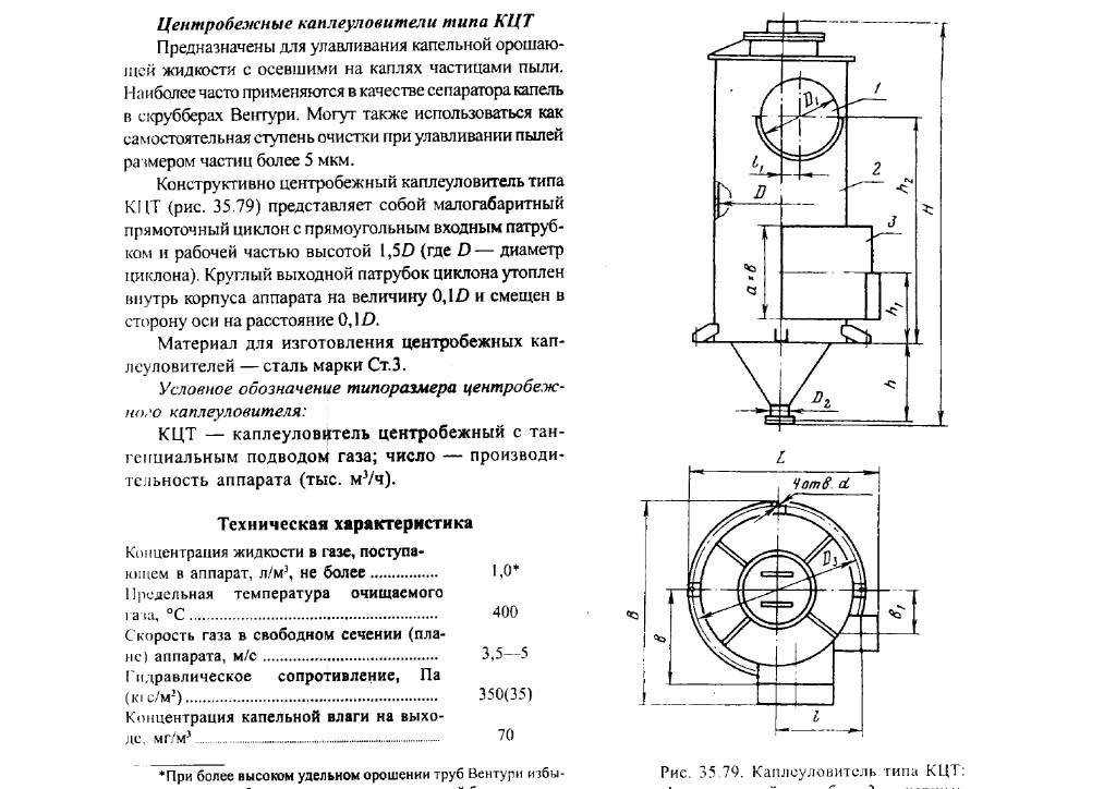 Чертеж каплеуловителя КЦТ в Узловой